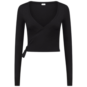BALLET WRAP TOP - BLACK